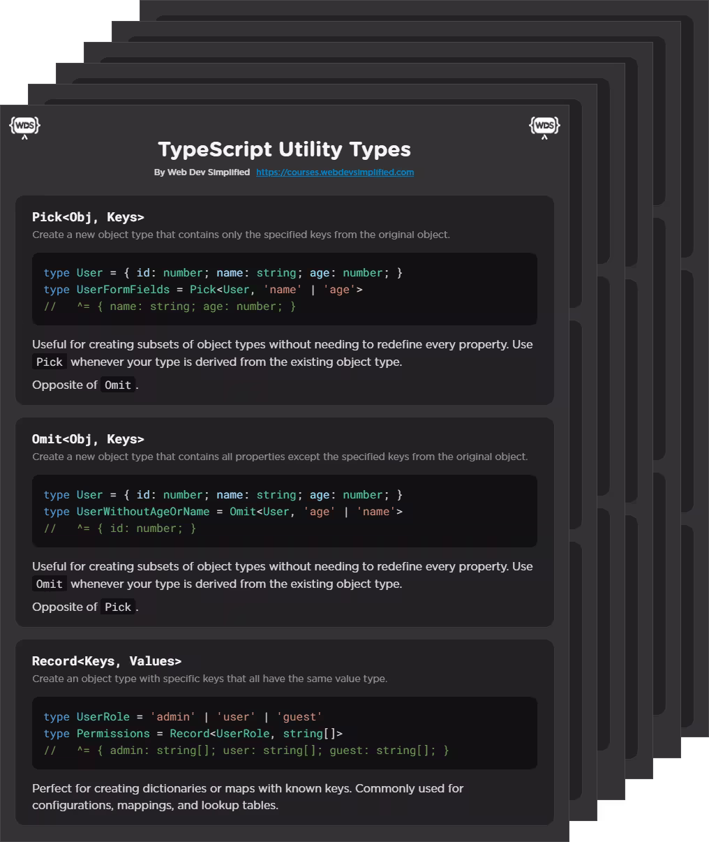 TypeScript Utility Types Cheat Sheet